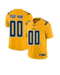 Men's Los Angeles Chargers Customized Electric 2019 Gold 100th Season Vapor Untouchable NFL Stitched Limited Jersey
