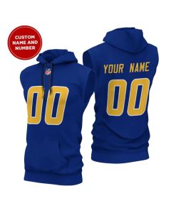 Men's Los Angeles Chargers Customized Royal Limited Edition Sleeveless Hoodie