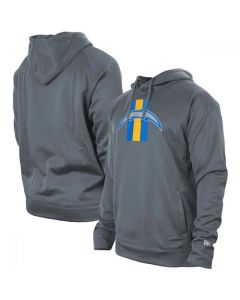 Men's Los Angeles Chargers Gray New Era Training Camp Raglan Pullover Hoodie