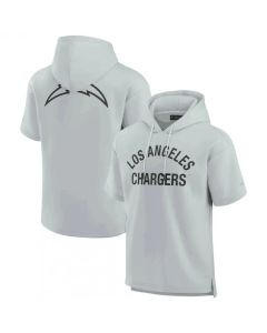 Men's Los Angeles Chargers Gray Super Soft Fleece Short Sleeve Hoodie
