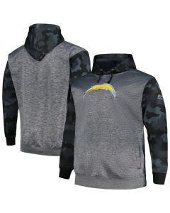 Men's Los Angeles Chargers Heather Charcoal Big & Tall Camo Pullover Hoodie