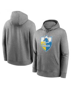 Men's Los Angeles Chargers Heather Gray Primary Logo Long Sleeve Hoodie T-Shirt