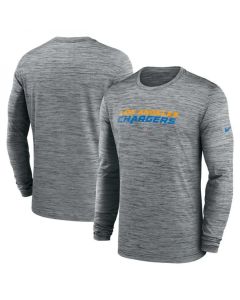 Men's Los Angeles Chargers Heather Gray Sideline Team Velocity Performance Long Sleeve T-Shirt