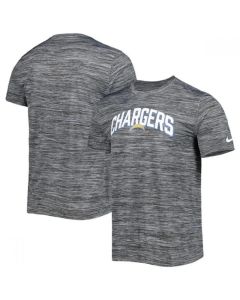 Men's Los Angeles Chargers Heather Gray Sideline Velocity Stack Performance T-Shirt