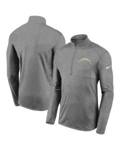 Men's Los Angeles Chargers Heathered Gray Fan Gear Element Performance Half-Zip Pullover Jacket
