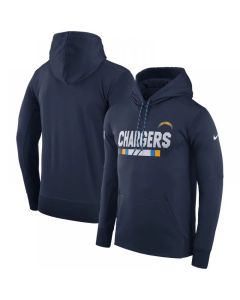 Men's Los Angeles Chargers Navy Sideline Team Name Performance Pullover Hoodie