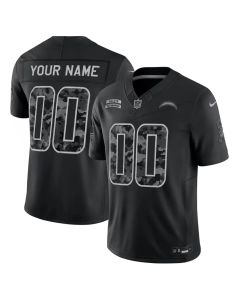 Men's Los Angeles Chargers Nike Black 2026 Salute to Service Vapor F.U.S.E. Limited Custom Jersey