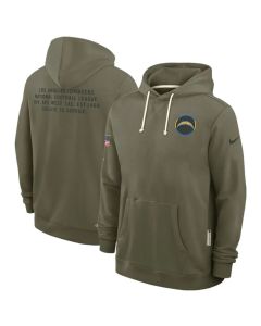 Men's Los Angeles Chargers Olive 2025 Salute to Service Pullover Hoodie (Olive)