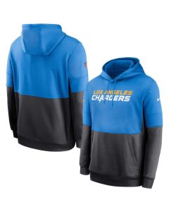 Men's Los Angeles Chargers Powder Blue/Navy Sideline Impact Lockup Performance Pullover Hoodie (Blue Navy)