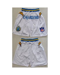 Men's Los Angeles Chargers White Shorts (Run Small)