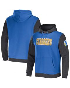 Men's Los Angeles Chargers x Darius Rucker Collection Powder Blue/Charcoal Colorblock Pullover Hoodie