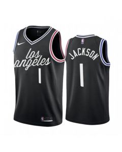 Men's Los Angeles Clippers #1 Reggie Jackson 2022/23 Black City Edition Stitched Jersey