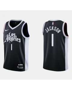 Men's Los Angeles Clippers #1 Reggie Jackson Black City Edition Stitched Basketball Jersey