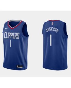 Men's Los Angeles Clippers #1 Reggie Jackson Royal Icon Edition Stitched Basketball Jersey