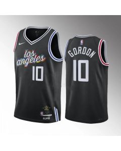 Men's Los Angeles Clippers #10 Eric Gordon Black 2022/23 City Edition Stitched Jersey