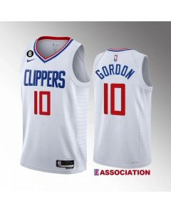 Men's Los Angeles Clippers #10 Eric Gordon White Association Edition With No.6 Patch Stitched Jersey