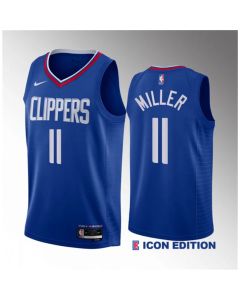 Men's Los Angeles Clippers #11 Jordan Miller Blue 2023 Draft Icon Edition Stitched Jersey