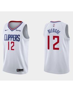 Men's Los Angeles Clippers #12 Eric Bledsoe White Association Edition Stitched Basketball Jersey