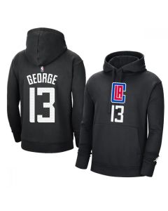 Men's Los Angeles Clippers #13 Paul George 2021 Black Pullover Hoodie