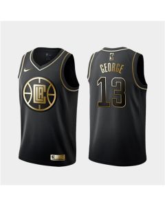 Men's Los Angeles Clippers #13 Paul George Black 2019 Golden Edition Stitched NBA Jersey