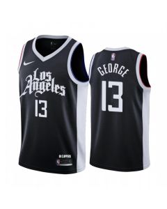 Men's Los Angeles Clippers #13 Paul George Black City Edition Stitched NBA Jersey