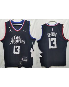 Men's Los Angeles Clippers #13 Paul George Black Stitched Jersey
