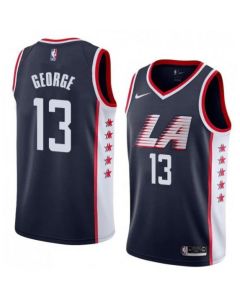 Men's Los Angeles Clippers #13 Paul George Black Stitched NBA Jersey (Black)