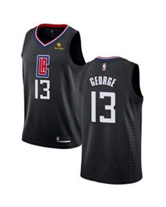 Men's Los Angeles Clippers #13 Paul George Black Stitched NBA Jersey
