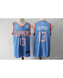 Men's Los Angeles Clippers #13 Paul George Blue Stitched NBA Jersey (Blue)