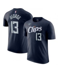 Men's Los Angeles Clippers #13 Paul George Navy 2023/24 City Edition Name & Number T-Shirt