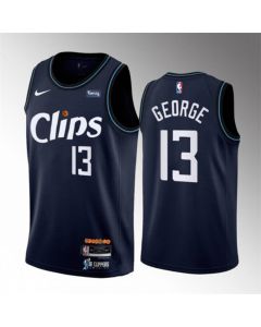 Men's Los Angeles Clippers #13 Paul George Navy 2023-24 City Edition Stitched Jersey