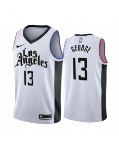 Men's Los Angeles Clippers #13 Paul George White 2019 City Edition Stitched NBA Jersey
