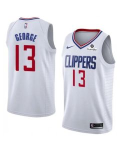 Men's Los Angeles Clippers #13 Paul George White Stitched NBA Jersey