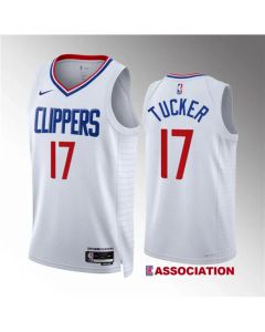 Men's Los Angeles Clippers #17 P.j. Tucker White Association Edition Stitched Jersey