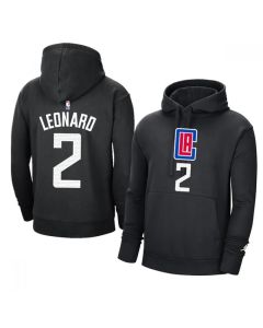 Men's Los Angeles Clippers #2 Kawhi Leonard 2021 Black Pullover Hoodie (Black)