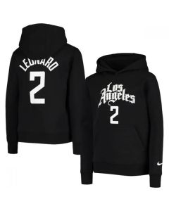 Men's Los Angeles Clippers #2 Kawhi Leonard 2021 Black Pullover Hoodie