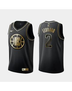 Men's Los Angeles Clippers #2 Kawhi Leonard Black 2019 Golden Edition Stitched NBA Jersey