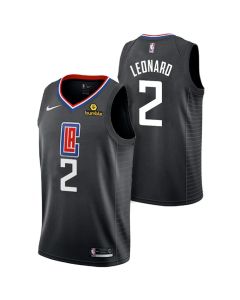 Men's Los Angeles Clippers #2 Kawhi Leonard Black Stitched NBA Jersey (Black)