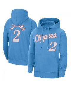 Men's Los Angeles Clippers #2 Kawhi Leonard Blue Pullover Hoodie