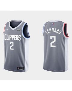 Men's Los Angeles Clippers #2 Kawhi Leonard Grey and White Stitched NBA Jersey