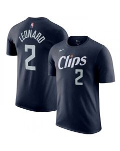Men's Los Angeles Clippers #2 Kawhi Leonard Navy 2023/24 City Edition Name & Number T-Shirt