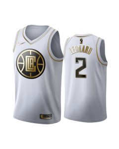 Men's Los Angeles Clippers #2 Kawhi Leonard White 2019 Golden Edition Stitched NBA Jersey