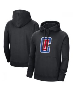 Men's Los Angeles Clippers 2021 Black City Edition Essential Logo Fleece Pullover Hoodie
