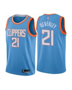 Men's Los Angeles Clippers #21 Patrick Beverley Blue City Edition Stitched Jersey