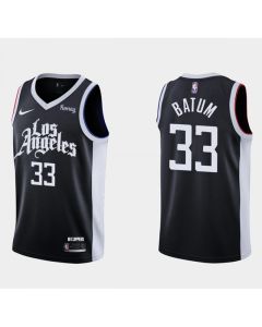 Men's Los Angeles Clippers #33 Nicolas Batum 2020-21 Black City Edition Stitched NBA Jersey