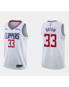 Men's Los Angeles Clippers #33 Nicolas Batum White Association Edition Stitched Basketball Jersey