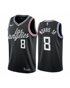 Men's Los Angeles Clippers #8 Marcus Morris Sr. 2022/23 Black City Edition Stitched Jersey