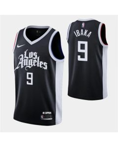 Men's Los Angeles Clippers #9 Serge Ibaka 2020-21 Black City Edition Stitched NBA Jersey