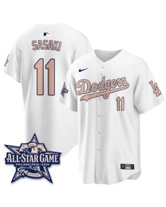 Men's Los Angeles Dodgers #11 Roki Sasaki White 2026 MLB All-Star Jersey (White)