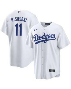 Men's Los Angeles Dodgers #11 Roki Sasaki White Cool Base Stitched Jersey (White)
